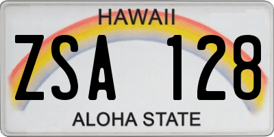 HI license plate ZSA128