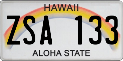 HI license plate ZSA133