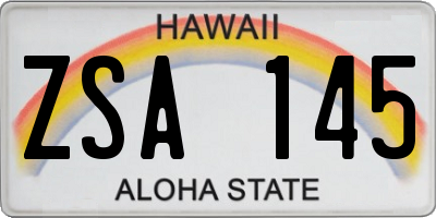 HI license plate ZSA145