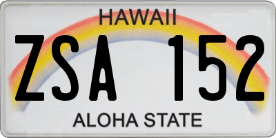 HI license plate ZSA152