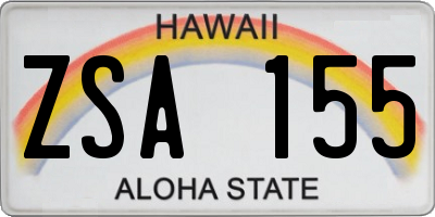 HI license plate ZSA155