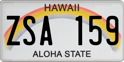 HI license plate ZSA159