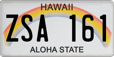 HI license plate ZSA161