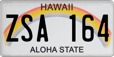 HI license plate ZSA164