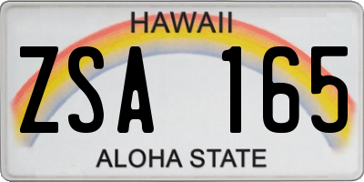 HI license plate ZSA165