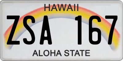 HI license plate ZSA167