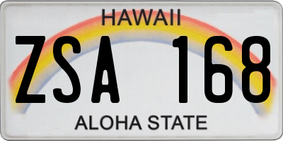 HI license plate ZSA168
