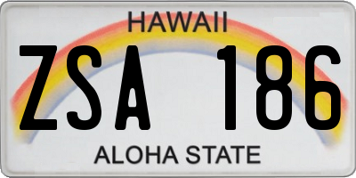 HI license plate ZSA186