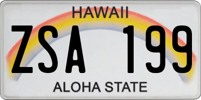 HI license plate ZSA199