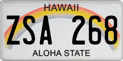 HI license plate ZSA268
