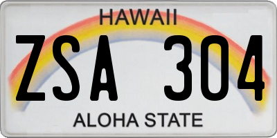 HI license plate ZSA304