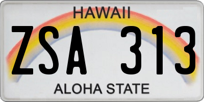 HI license plate ZSA313