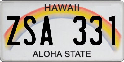 HI license plate ZSA331
