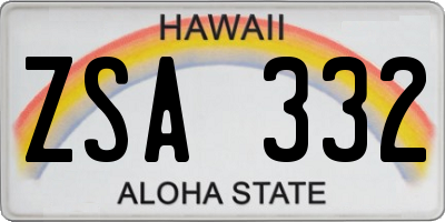 HI license plate ZSA332