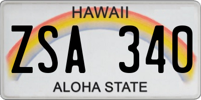 HI license plate ZSA340