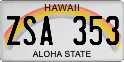 HI license plate ZSA353