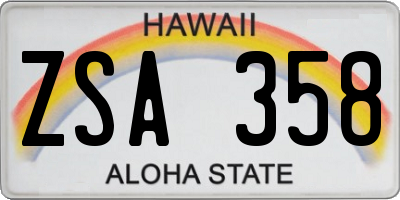 HI license plate ZSA358