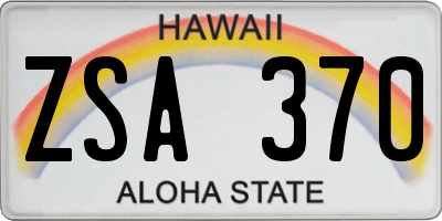 HI license plate ZSA370