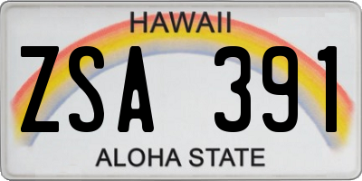 HI license plate ZSA391