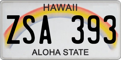 HI license plate ZSA393