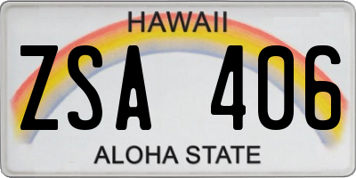 HI license plate ZSA406