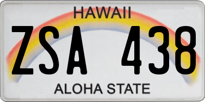 HI license plate ZSA438