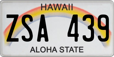 HI license plate ZSA439