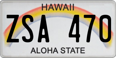 HI license plate ZSA470