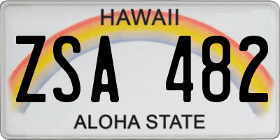 HI license plate ZSA482