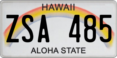 HI license plate ZSA485