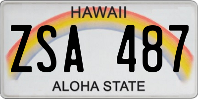 HI license plate ZSA487