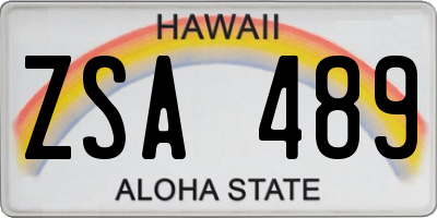 HI license plate ZSA489