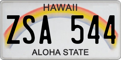 HI license plate ZSA544