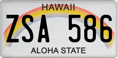 HI license plate ZSA586