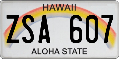 HI license plate ZSA607
