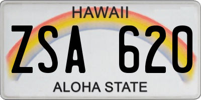 HI license plate ZSA620