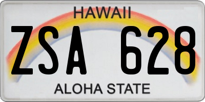 HI license plate ZSA628