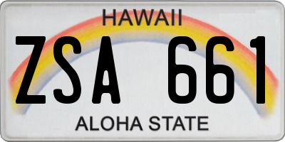HI license plate ZSA661