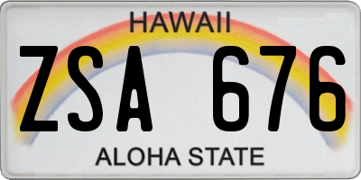 HI license plate ZSA676