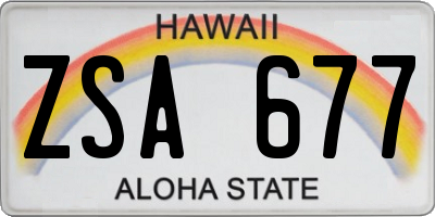 HI license plate ZSA677