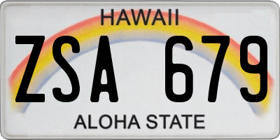HI license plate ZSA679