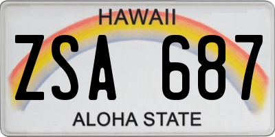 HI license plate ZSA687