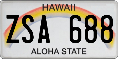 HI license plate ZSA688