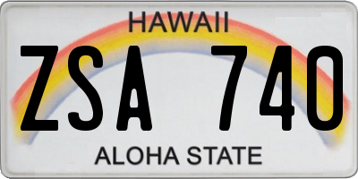 HI license plate ZSA740