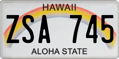 HI license plate ZSA745