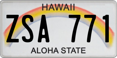 HI license plate ZSA771