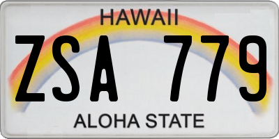 HI license plate ZSA779
