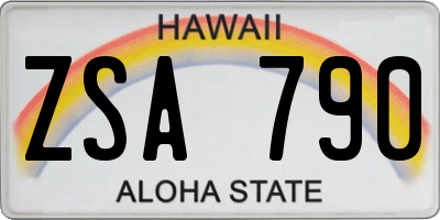 HI license plate ZSA790