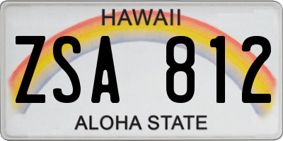 HI license plate ZSA812