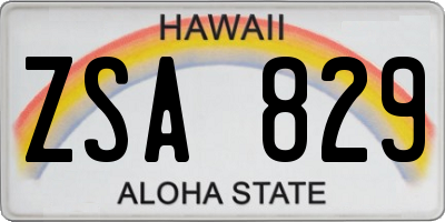 HI license plate ZSA829